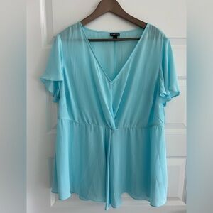 Torrid V Neck Blouse Blue Size 2X Torrid 2